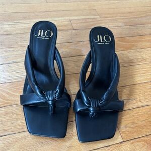 Jennifer Lopez Black Minimalist Sandals